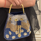 Noor Polki Bucket Bag in Blue