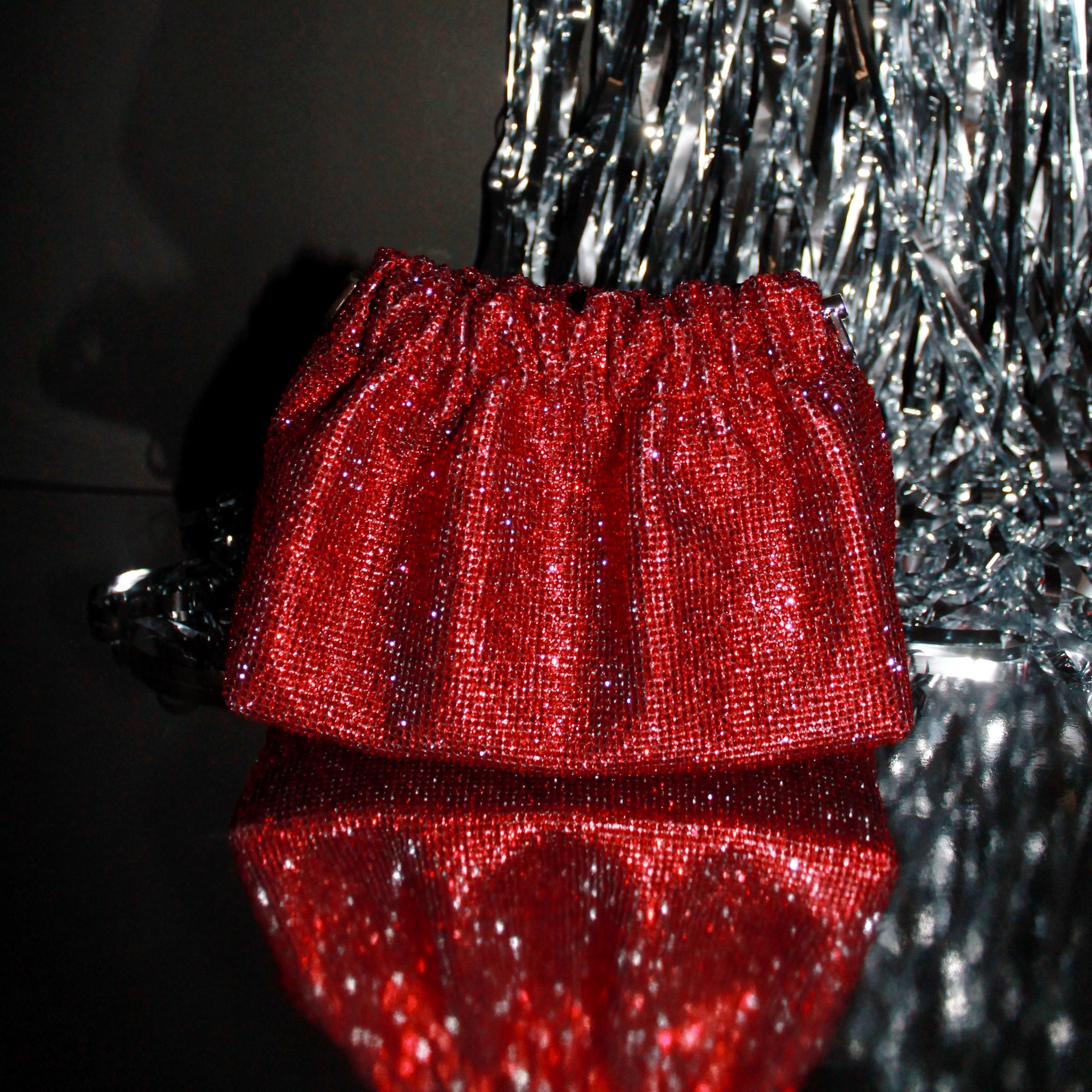 Chic Crystal Potli Red
