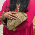 Rhinestone Crystal Bag in Gold