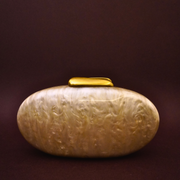 Golden Fog Acrylic Clutch Oval
