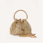Crystelle Luxe Drawstring Bag Gold