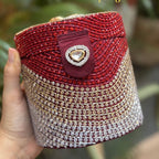 Polki Crescent Luxury Bag Red
