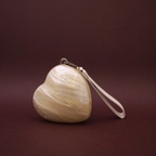 Molten Heart Mini Acrylic Clutch with pearl crossbody strap
