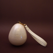 Acrylic Egg Clutch with pearl crossbody strap
