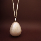 Acrylic Egg Clutch with pearl crossbody strap
