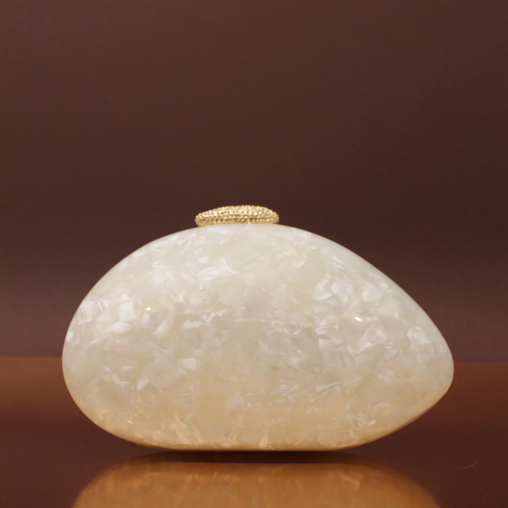 Ice shell Acrylic clutch with Sling