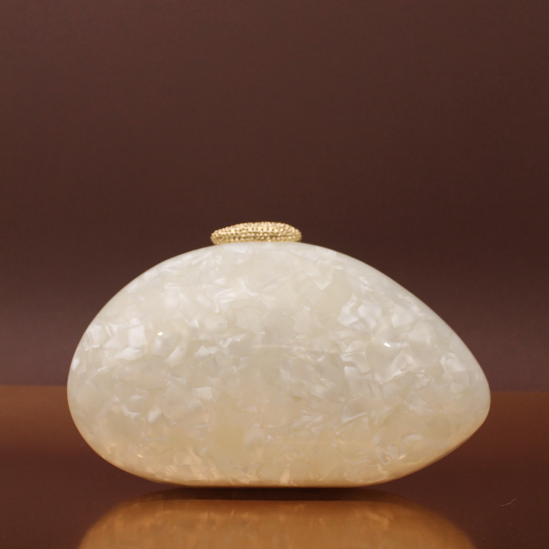 Ice shell Acrylic clutch with Sling