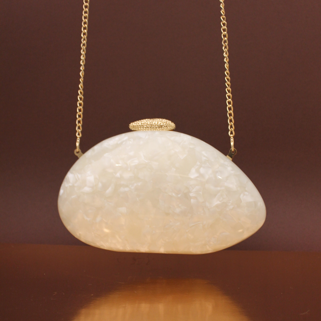 Ice shell Acrylic clutch with Sling