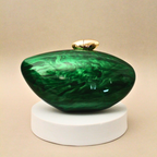 Acrylic Green Shell Clutch with detachable Sling