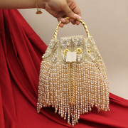 Vintage Pearl Tassel Bucket Bag