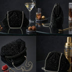CRYSTAL EVENING BAG IN BLACK