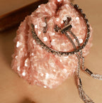 Sequin Bucket Bag In Baby Pink
