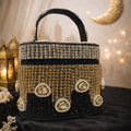 Midnight Polki Jewel Bag in Black