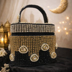 Midnight Polki Jewel Bag in Black