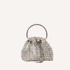 Crystelle Luxe Drawstring Bag Silver