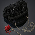 CRYSTAL EVENING BAG IN BLACK