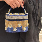 Midnight Polki Jewel Bag in Blue