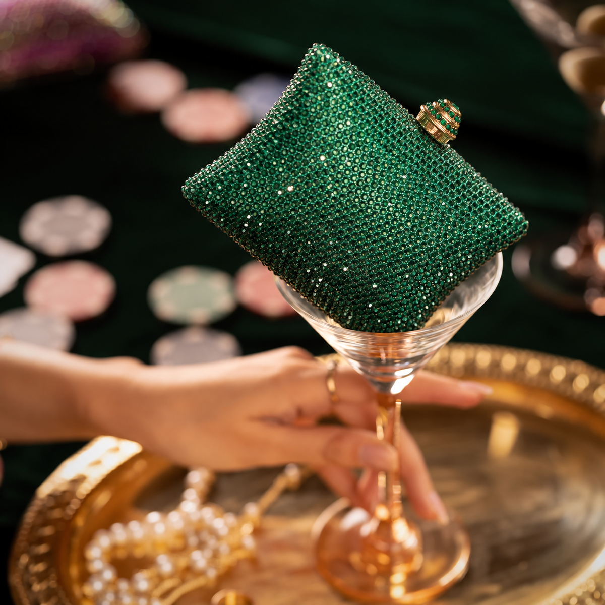 Emerald Green Pillow Mini Clutch