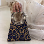 Brocade Halo Collection With Sling| Navyblue