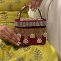 Midnight Polki Jewel Bag in Red