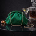 CRYSTAL EVENING BAG IN GREEN
