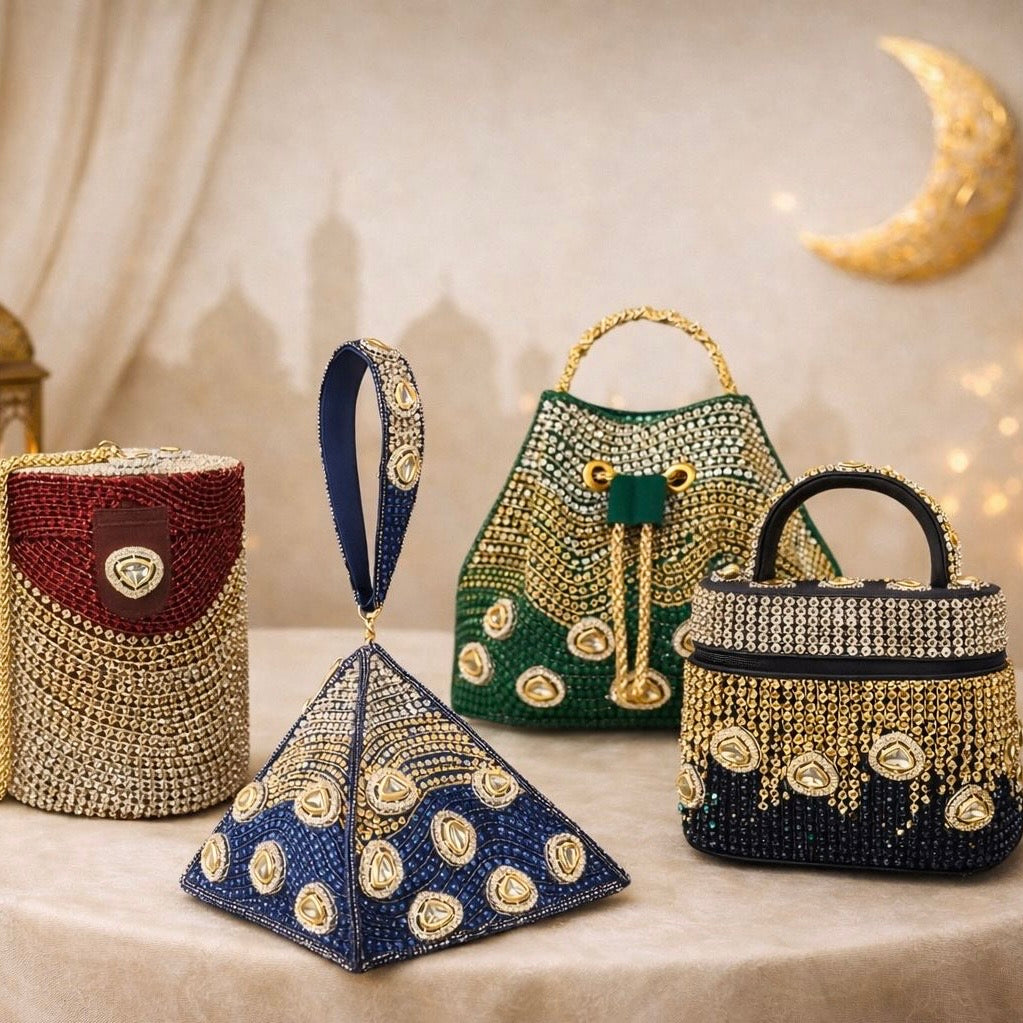 Noor Polki Bucket Bag in Green