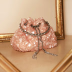 Sequin Bucket Bag In Baby Pink