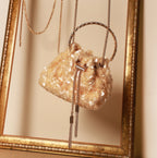 Sequin Bucket Bag In Champagne Gold