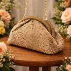 Rhinestone Crystal Bag in Gold
