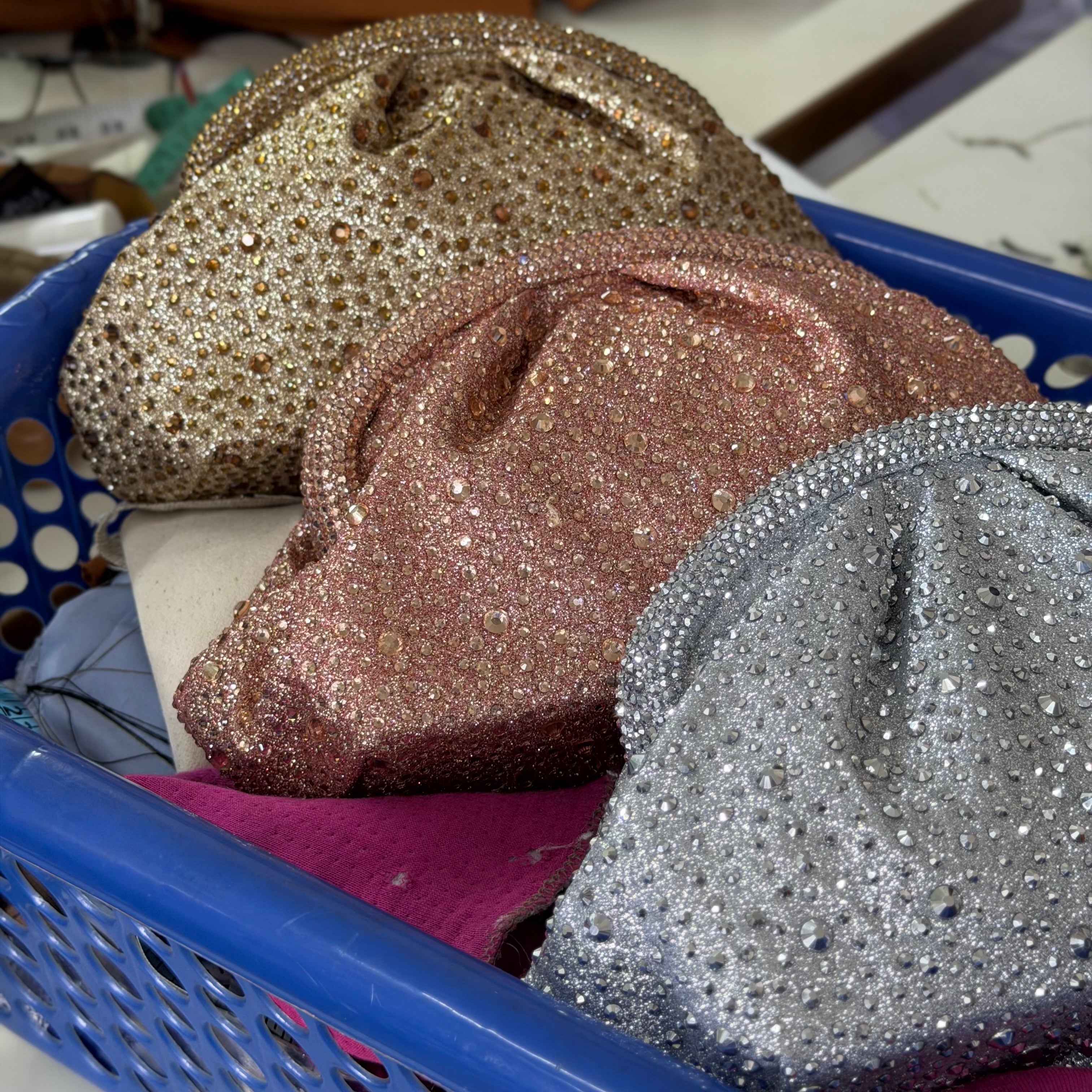 Rhinestone Crystal Bag in Gold
