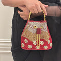 Noor Polki Bucket Bag in Red