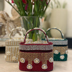 Midnight Polki Jewel Bag in Red