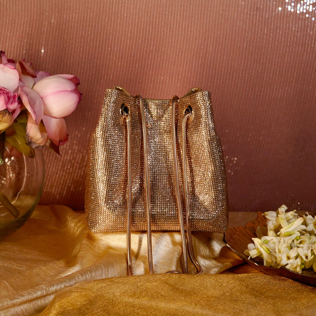 Glory Crystal Potli Rose Gold