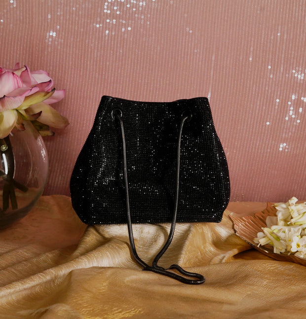 Glory Crystal Potli Black