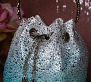 Glitz Crystal Potli Blue & Silver