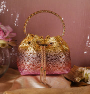 Glitz Crystal Potli in Sunset Hues