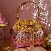 Glitz Crystal Potli in Sunset Hues