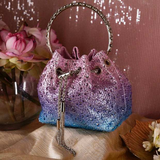Glitz Crystal Potli Pink & Blue