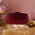 Hexagon Crystal Clutch Red