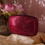 Hexagon Crystal Clutch Red