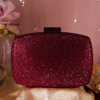 Hexagon Crystal Clutch Red