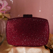 Hexagon Crystal Clutch Red