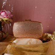 Hexagon Crystal Clutch in Rose Gold