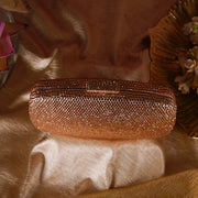 Hexagon Crystal Clutch in Rose Gold