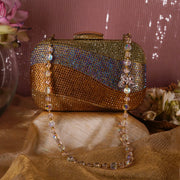 Wave Crystal Clutch Mix Gold | Detachable Sling