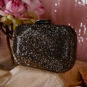 Wave Crystal Clutch Black | Detachable Sling