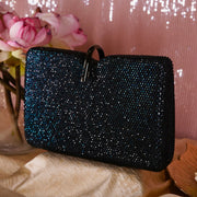 Blue Crystal Clutch Rectangle | With Detachable Sling