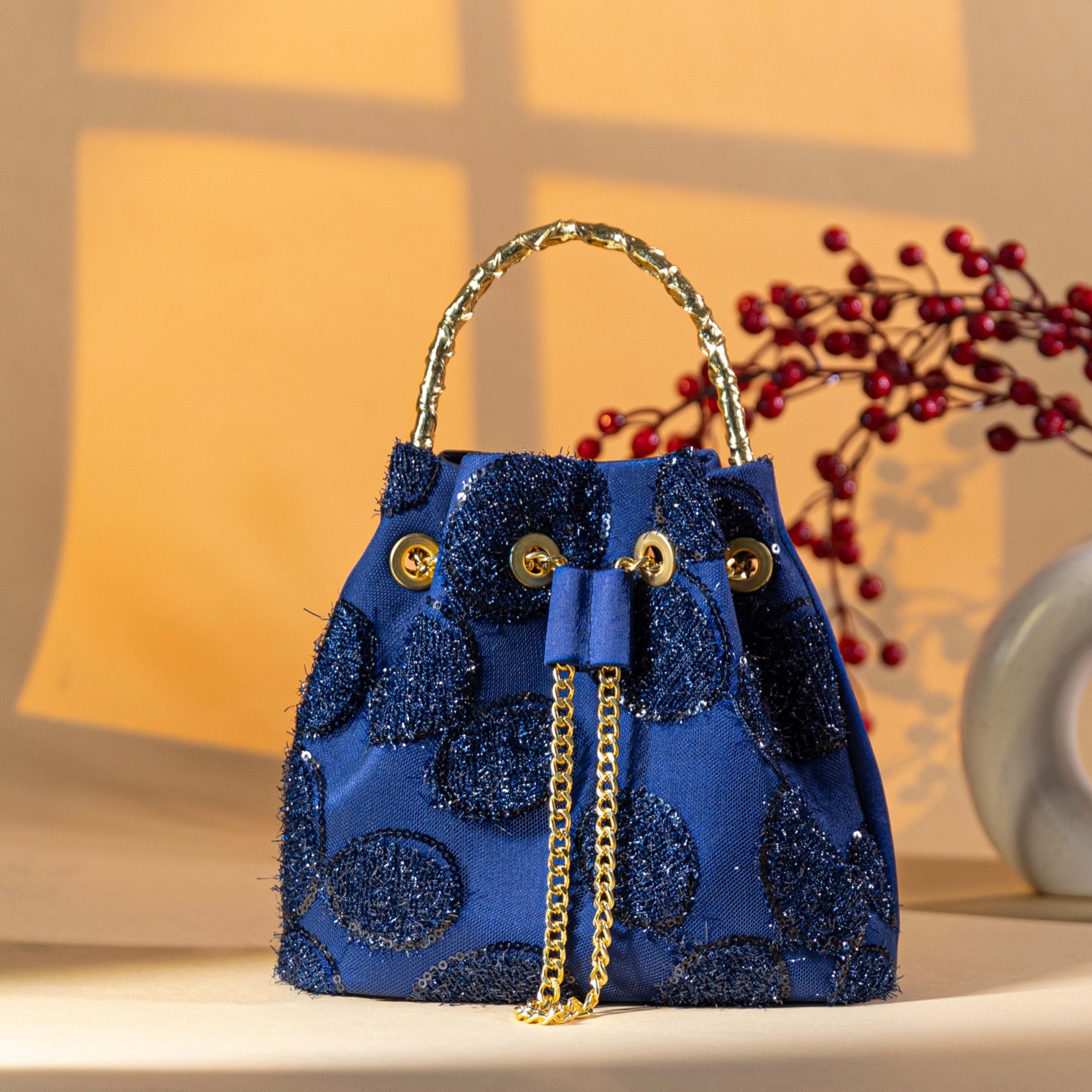 Midnight Blue Bucket Bag