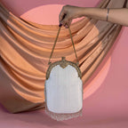 Heer Tassel Silver Potli