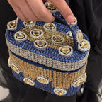 Midnight Polki Jewel Bag in Blue